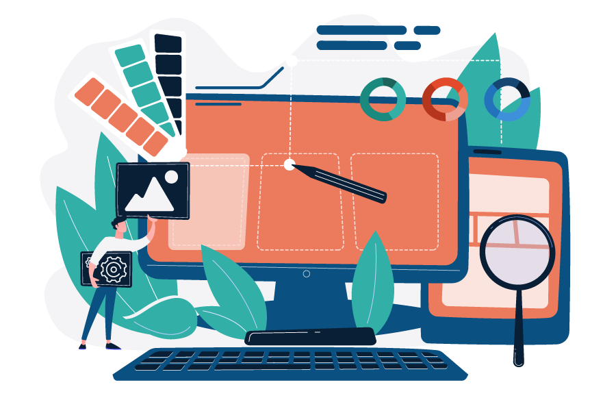 illustration conception de la page web
